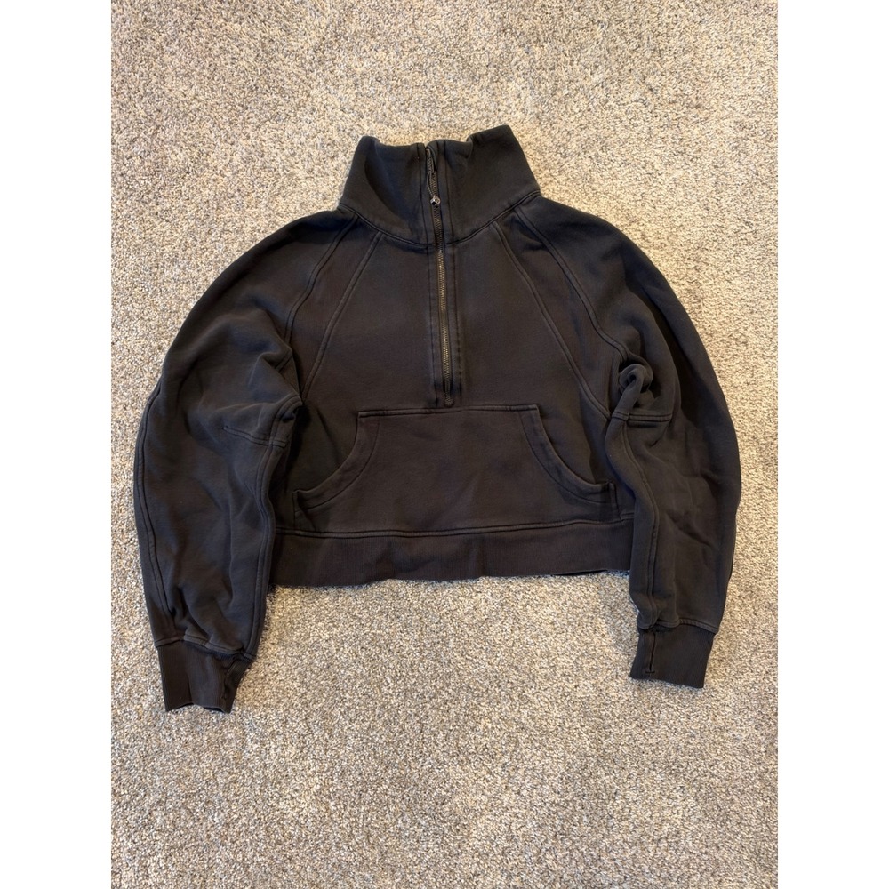 Lululemon Pullover Womens M/L Black Scuba Oversized Half-Zip Funnel Neck LW3FJ6S